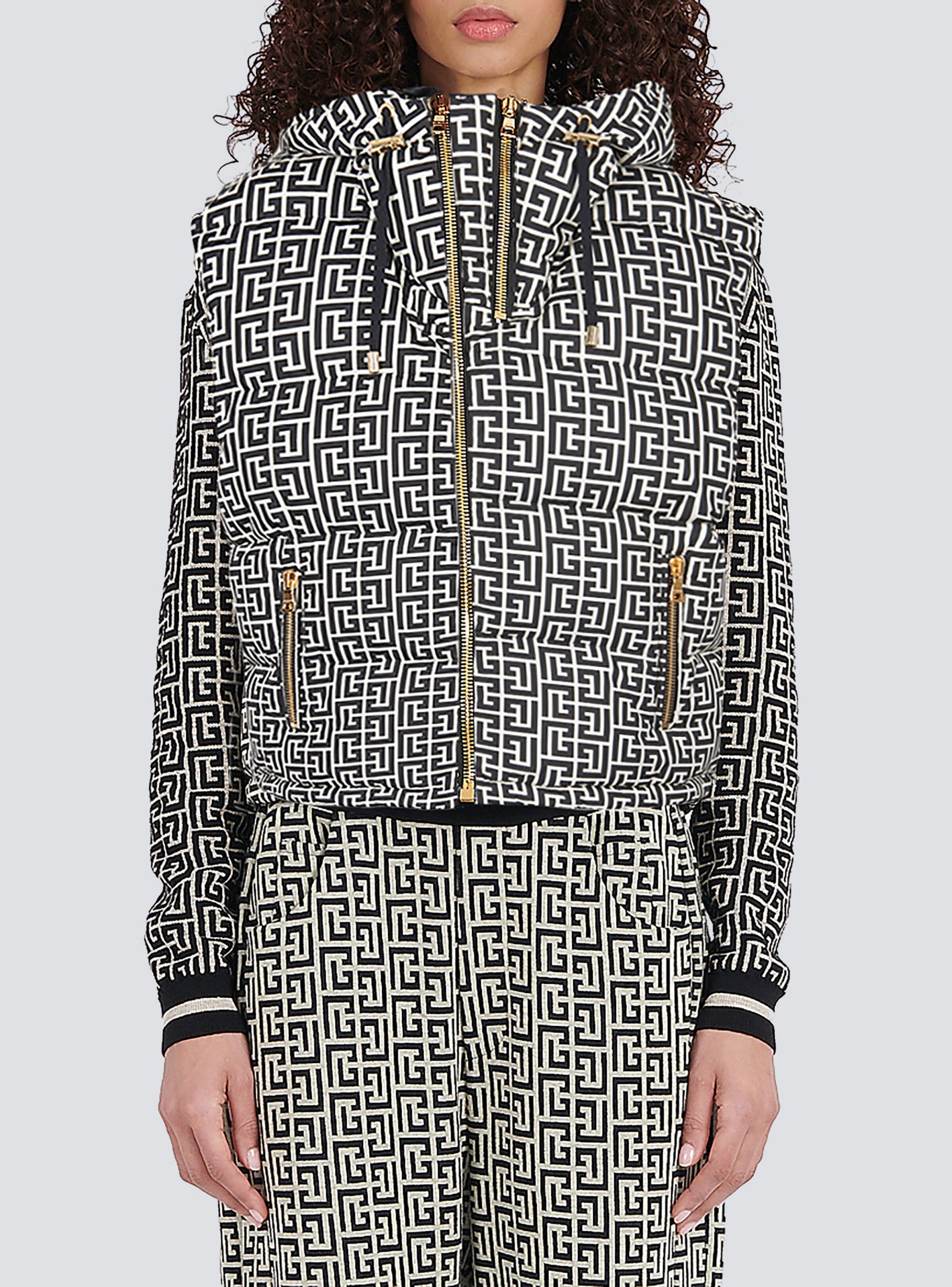 Nylon quilted vest with Balmain monogram - 6