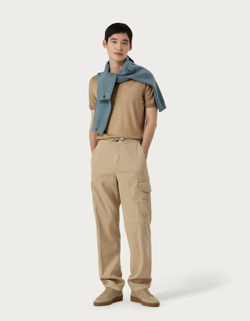CANALI NUVOLA OCHRE T-SHIRT IN WOOL AND SILK 5