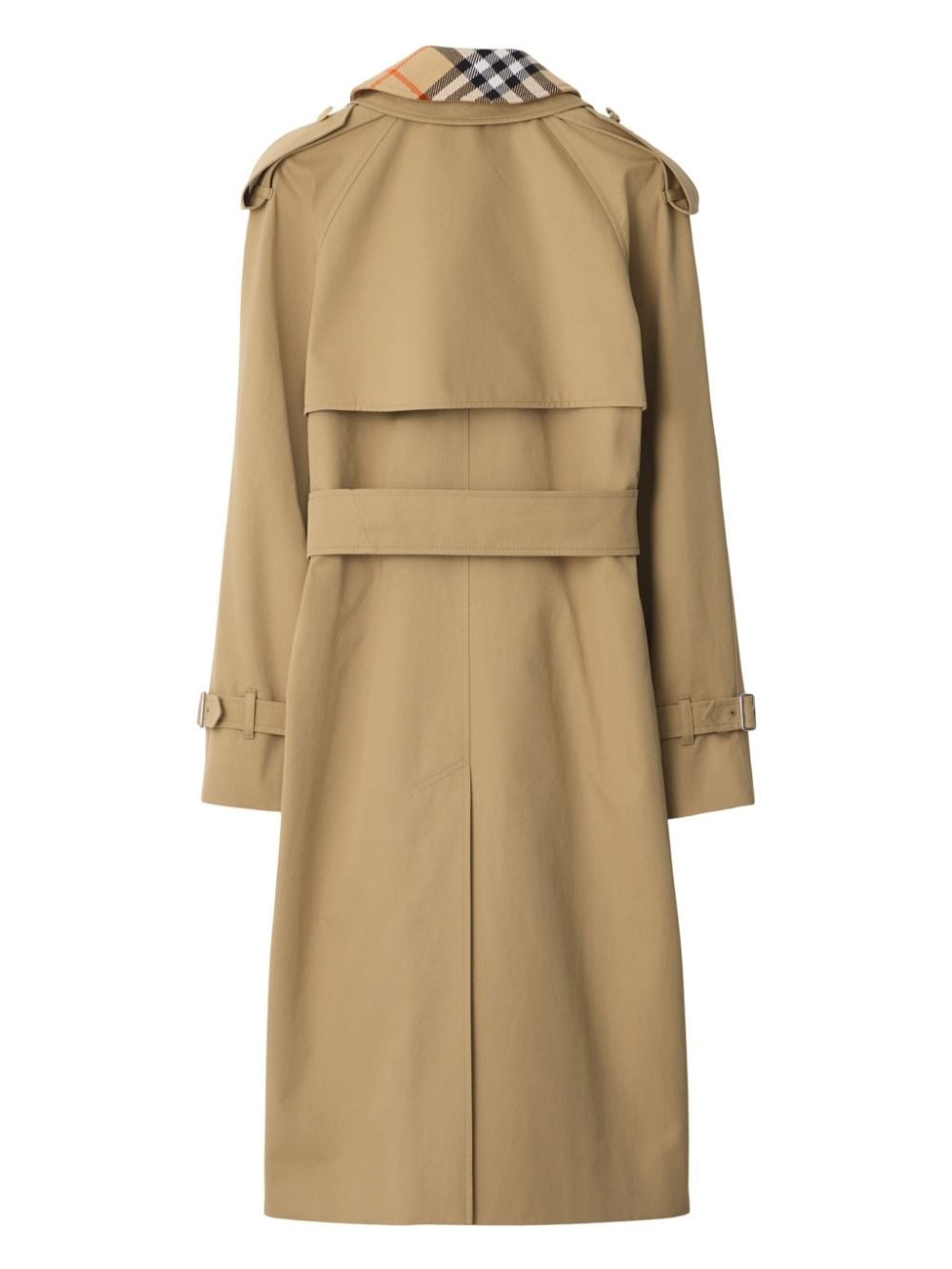 notched-lapel cotton trench coat - 7