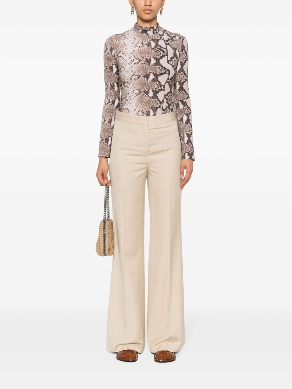 high-waisted flared trousers - 2