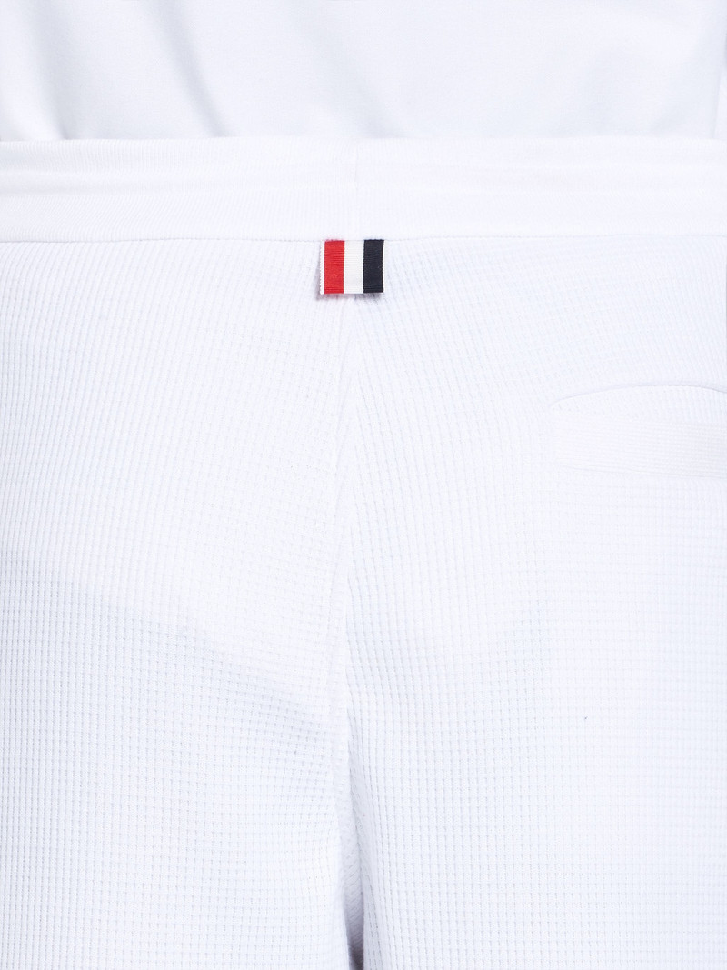 White Compact Waffle 4-Bar Sweatshorts 6