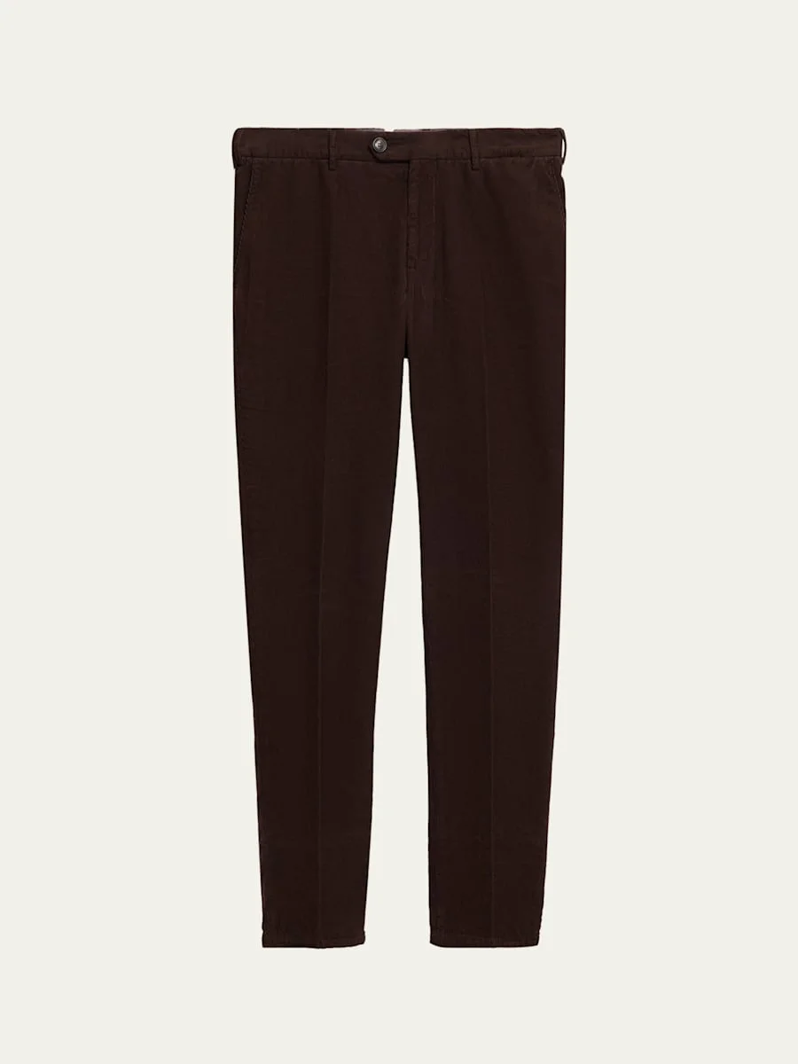 Men's Fine Corduroy Flat-Front Pants - 1