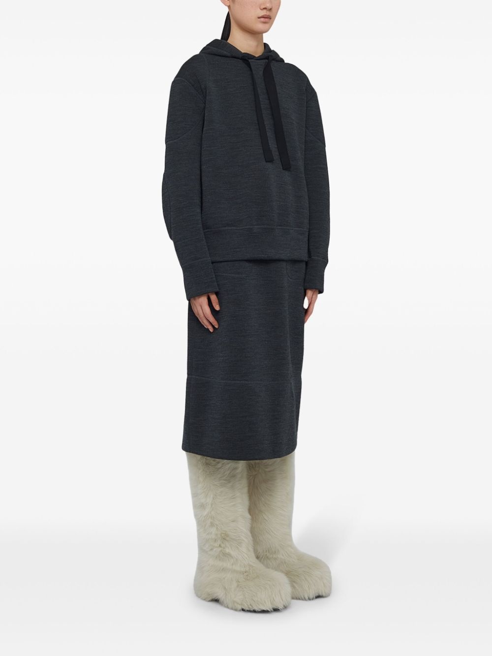 drawstring wool hoodie - 3