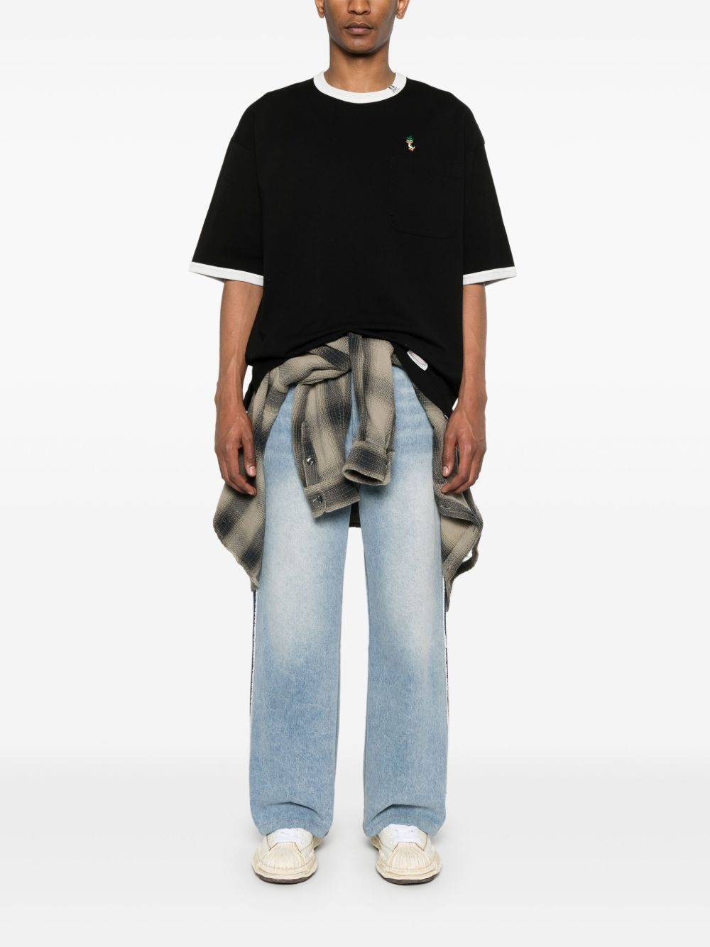 Leon-embroidered ringer T-shirt - 2