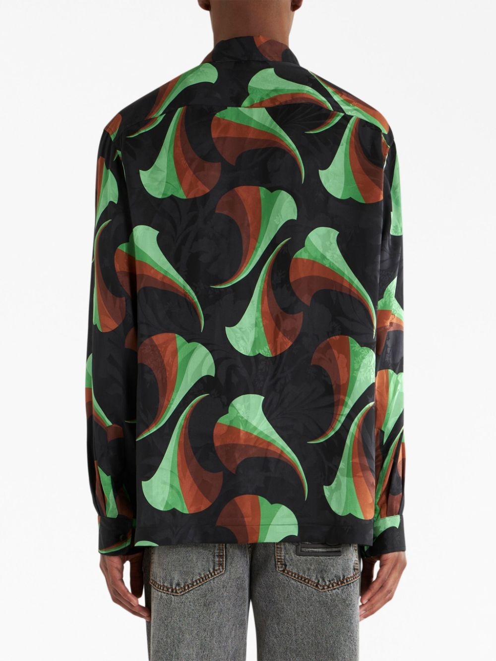 floral-print silk bowling shirt - 3