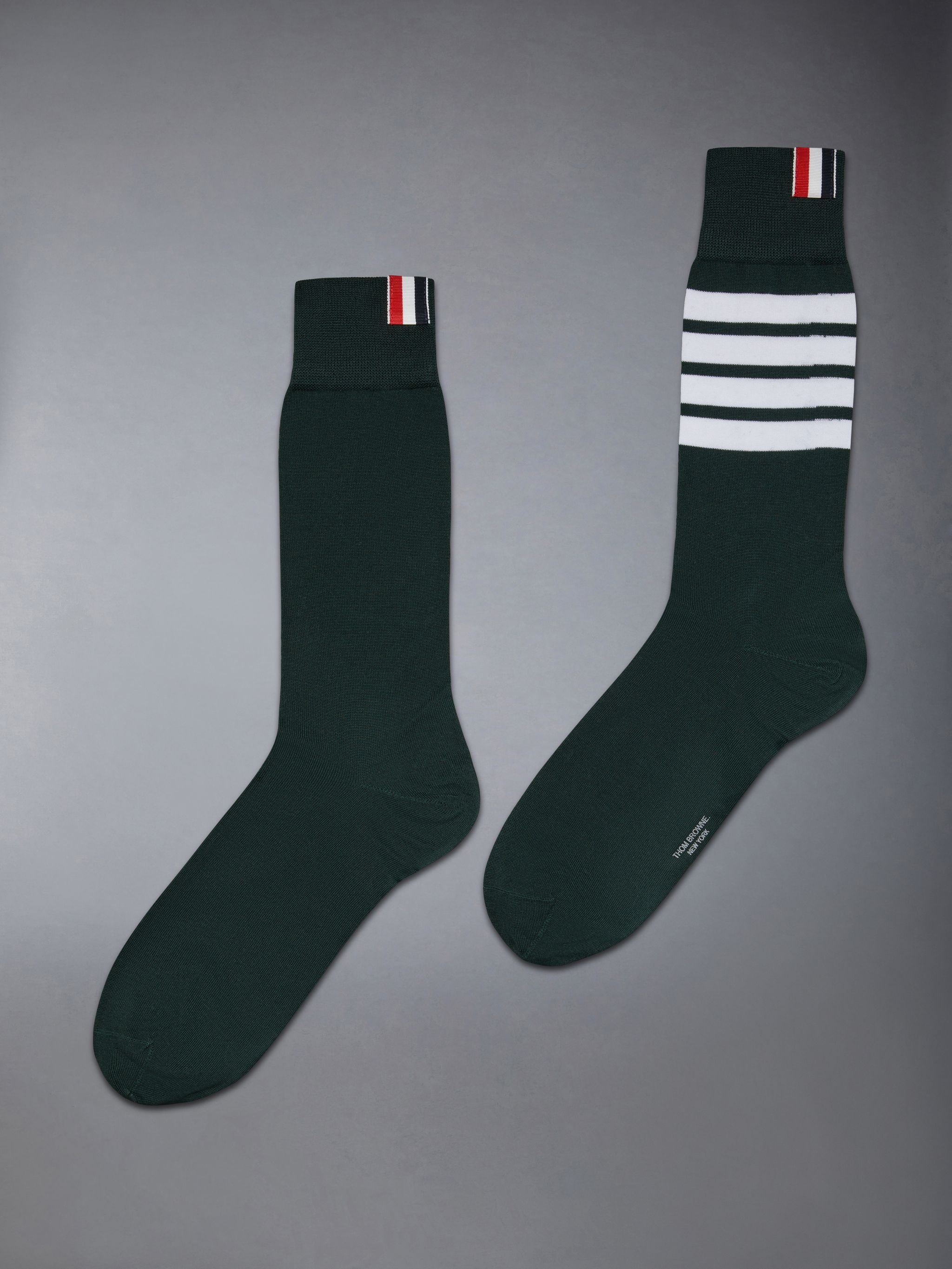 Lightweight Cotton 4-bar Mid Calf Socks - 1