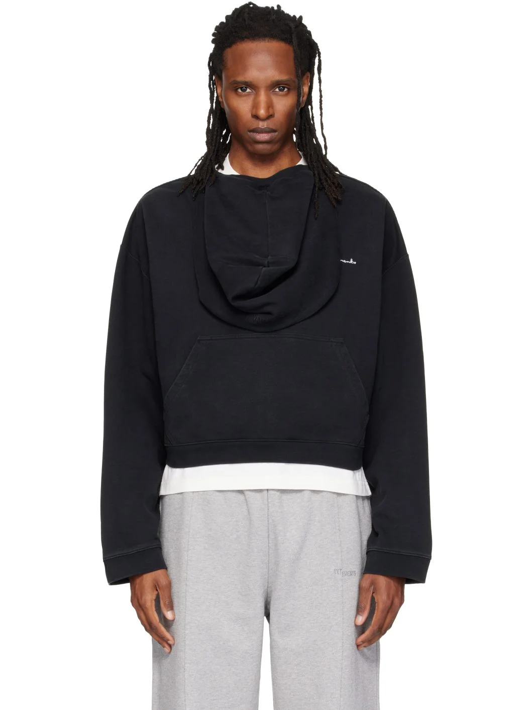 Black Athletic Logo Hoodie - 1
