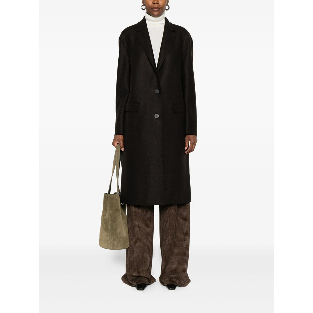 Harris Wharf London Brown Coats - Single Breasted Coats Women - 2