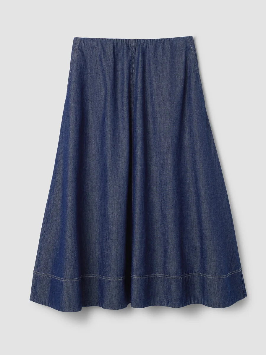 Lightweight Organic Cotton Denim Half-Circle Skirt - 1