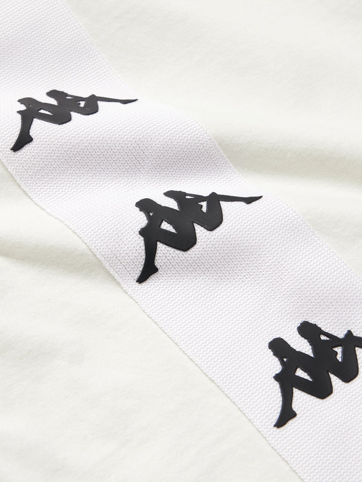 + Kappa Logo-Embroidered Appliquéd Cotton-Jersey T-Shirt White - 4