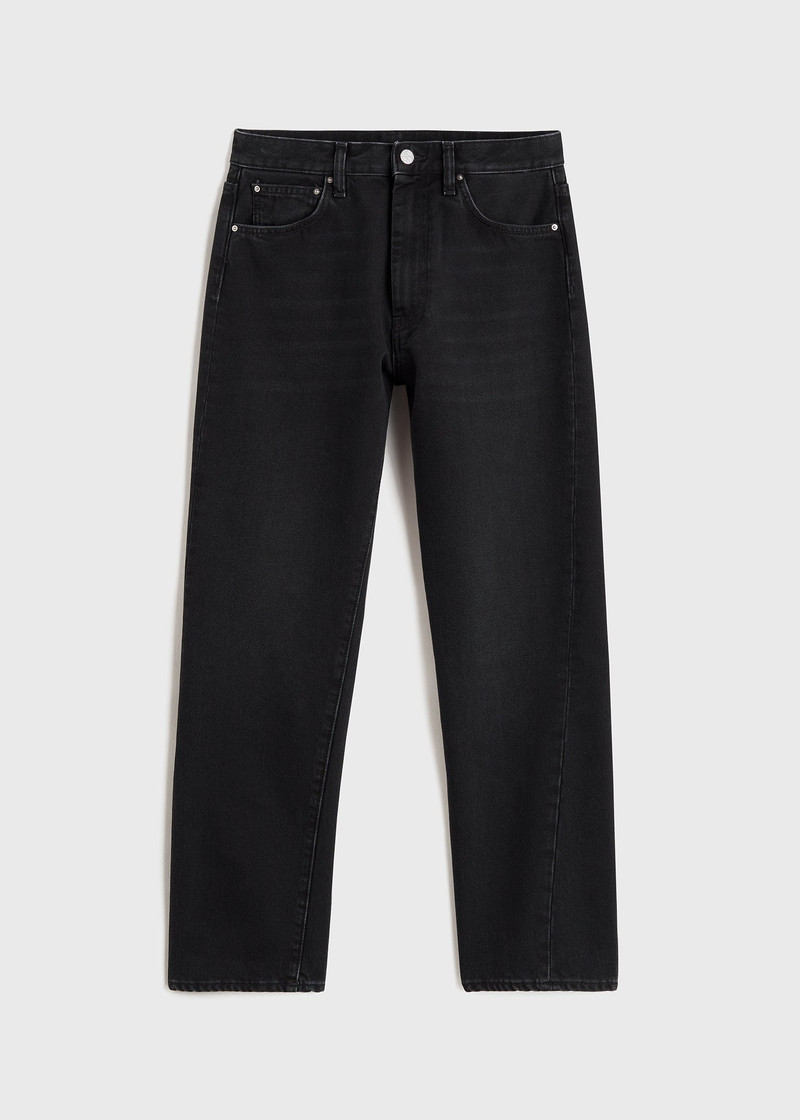 Twisted 솔기 denim faded 검정 1