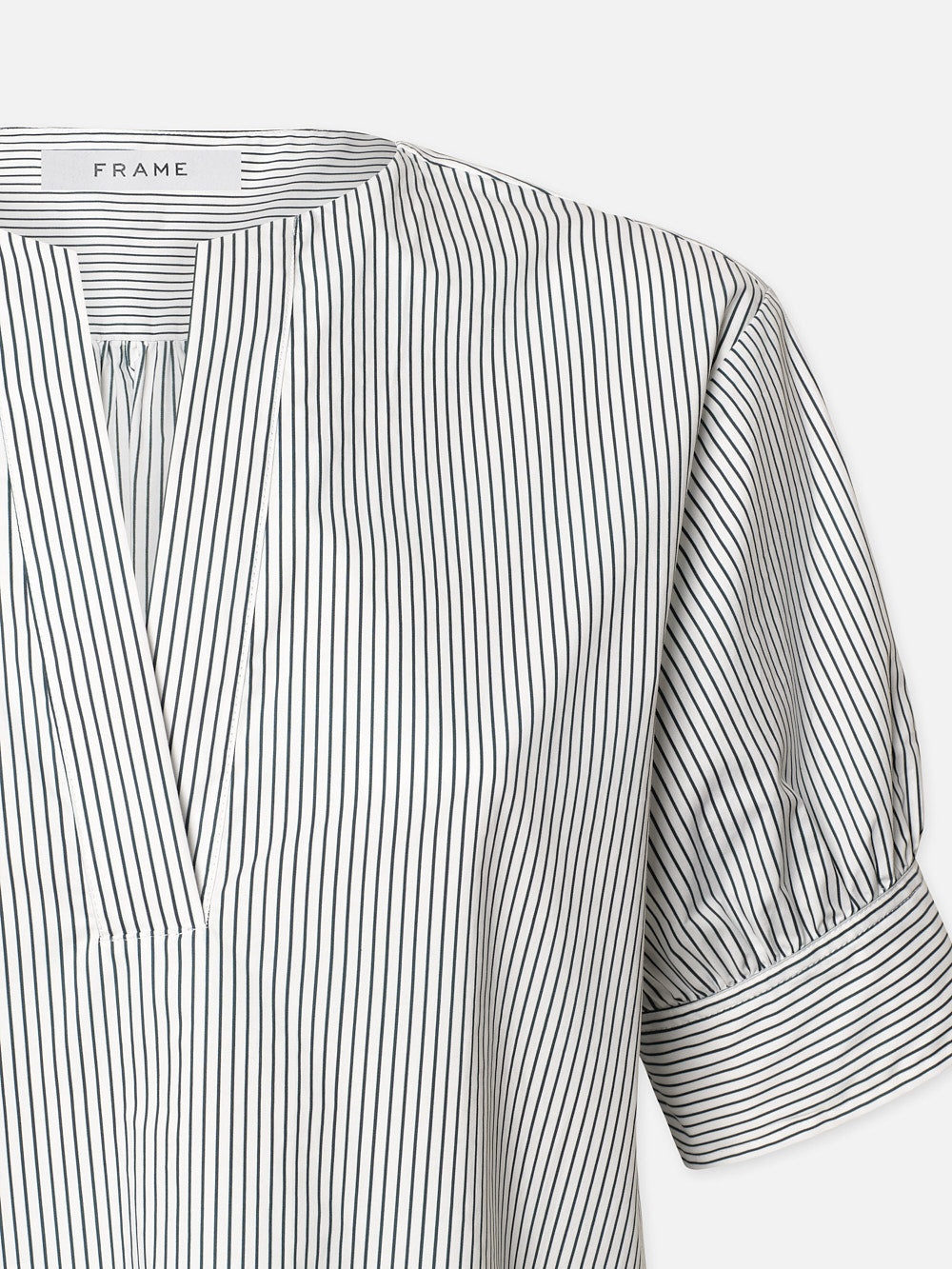 V-Neck Popover Top in Navy Multi - 3