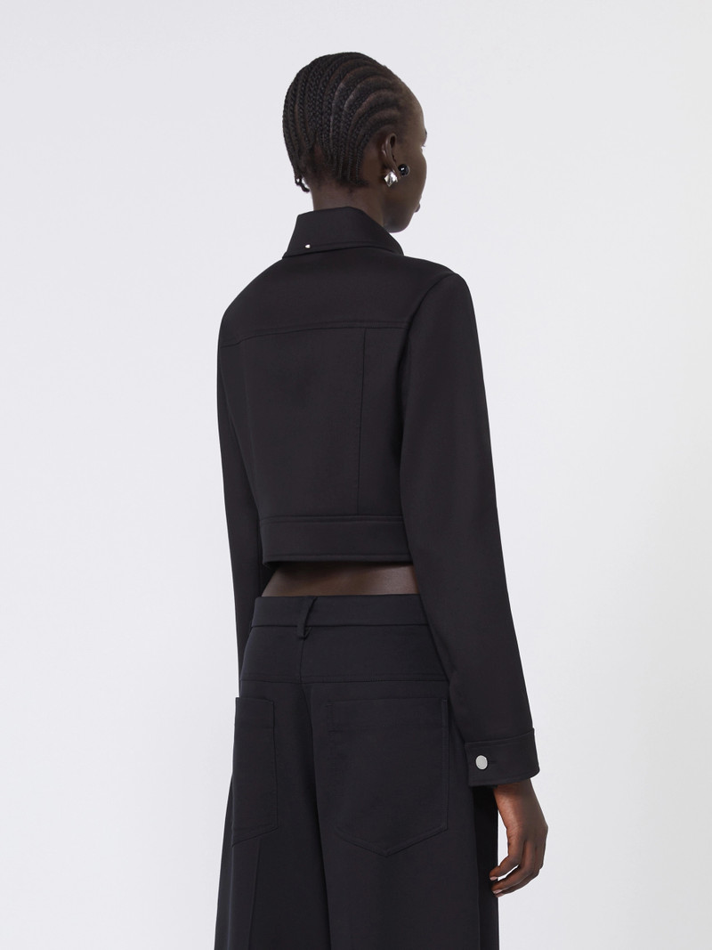 SARTA Short washed gabardine jacket - BLACK 4