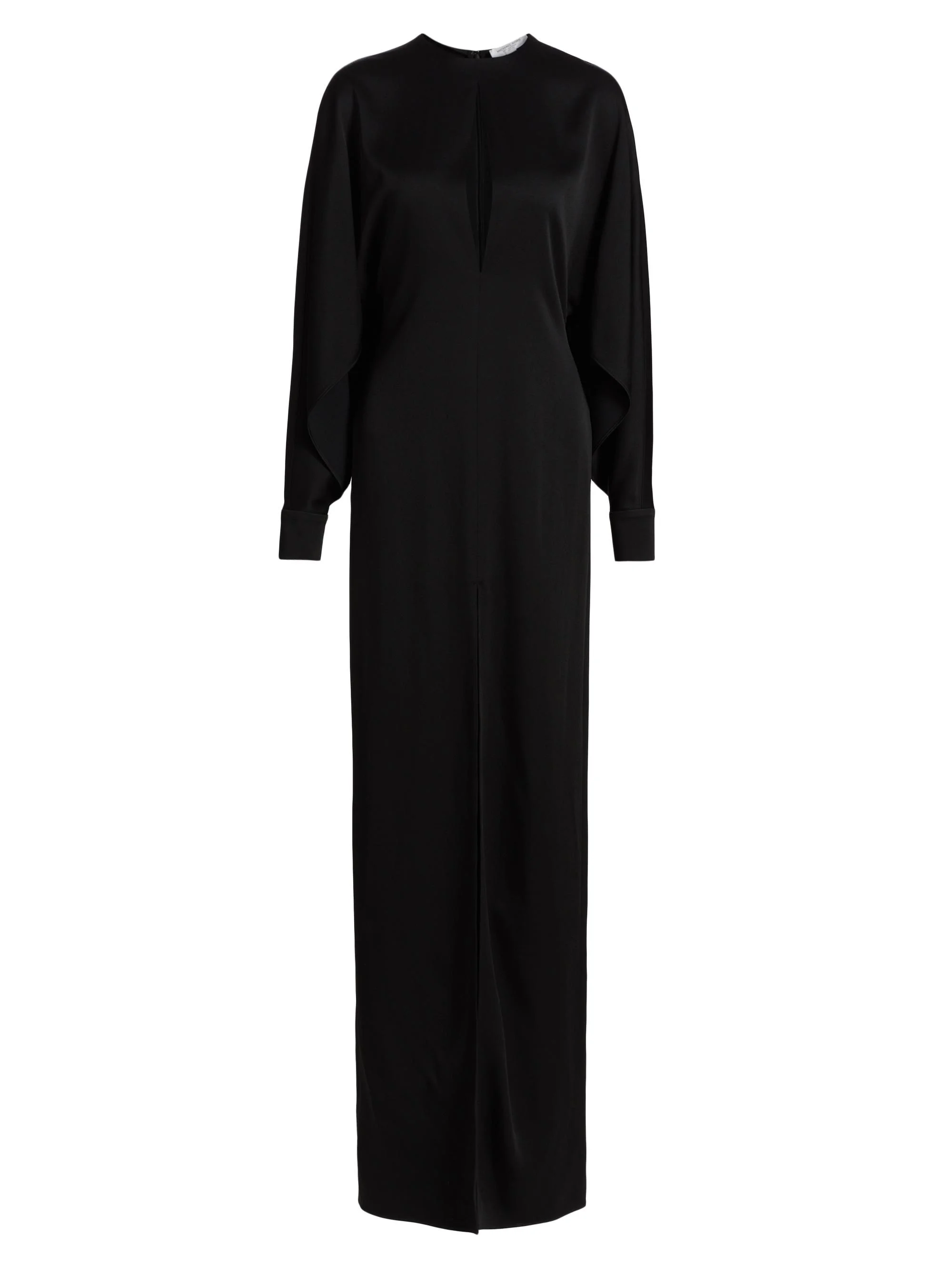 Women's Satin Keyhole Slit Gown - Black - 1