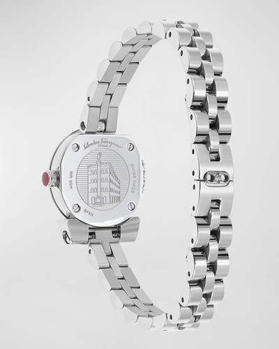 FERRAGAMO 22.5mm Gancino Watch with Bracelet Strap, Silver outlook