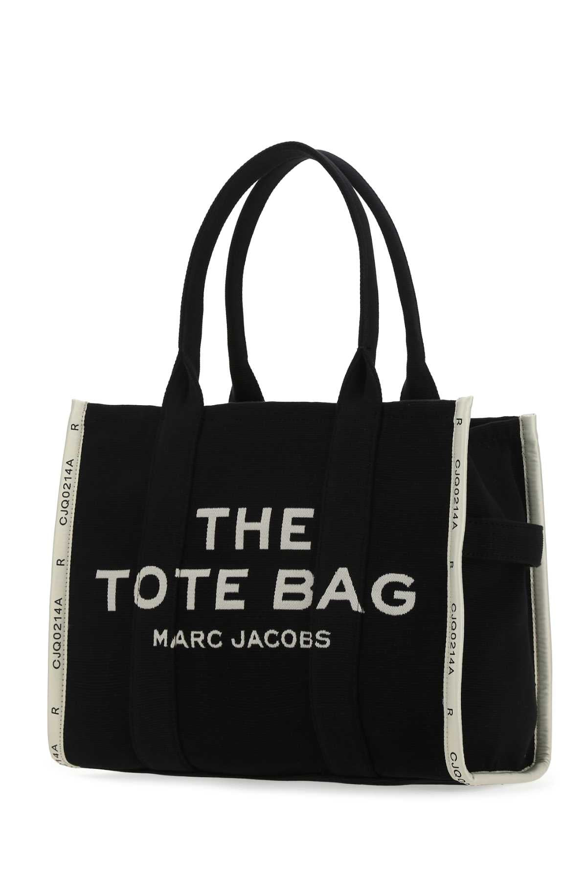 Marc Jacobs Women Black Canvas The Tote Shopping Bag - 2