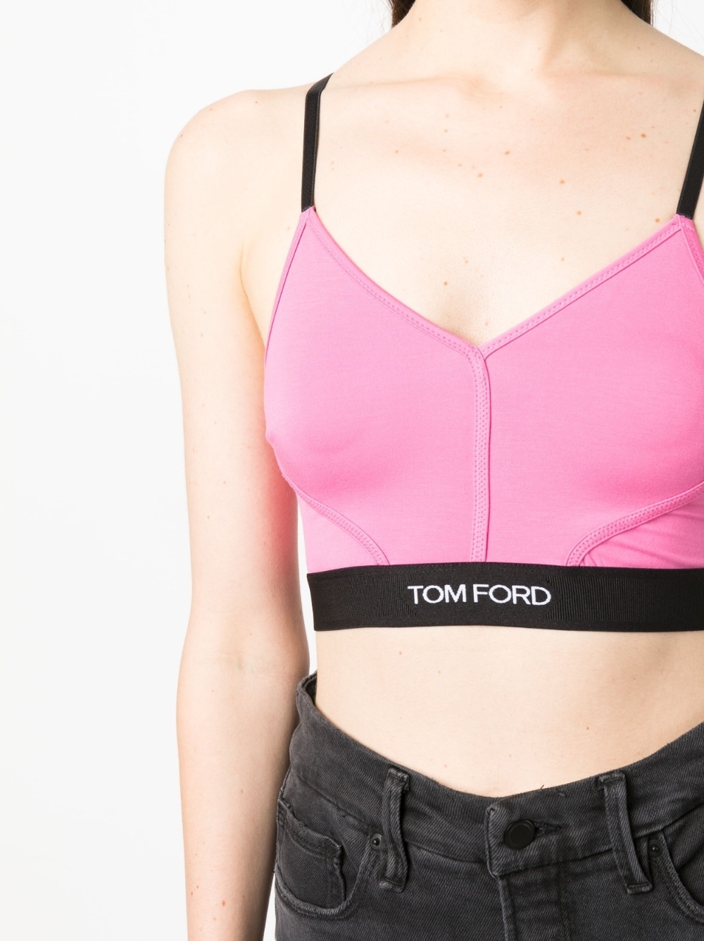 logo-trim stretch bralette - 5