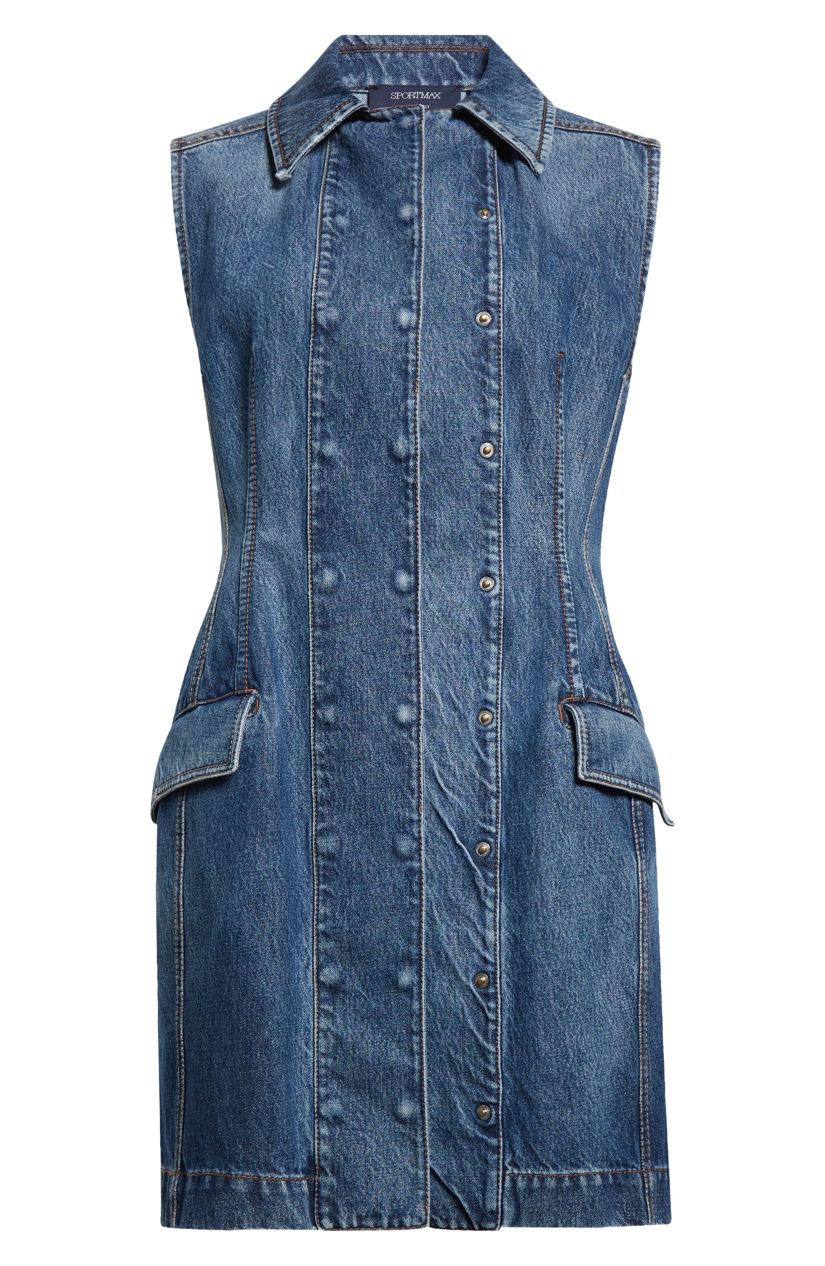 SPORTMAX Carabo Denim Minidress in Navy at Nordstrom - 5