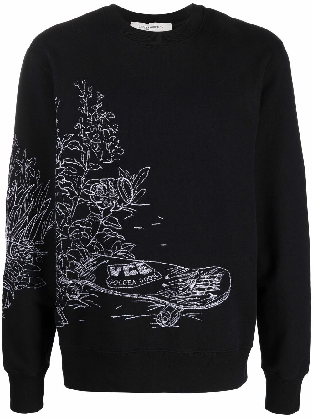 skateboard print cotton jumper - 1