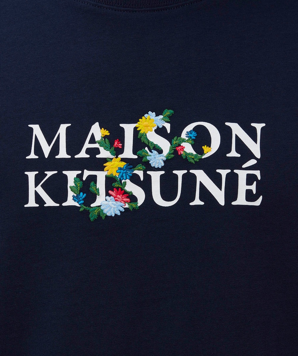 『MAISON KITSUNE』FLOWERS OVERSIZE Tシャツ LM00115KJ0119 MAISON KITSUNE】FLOWERS オーバーサイズ Tシャツ 送料込