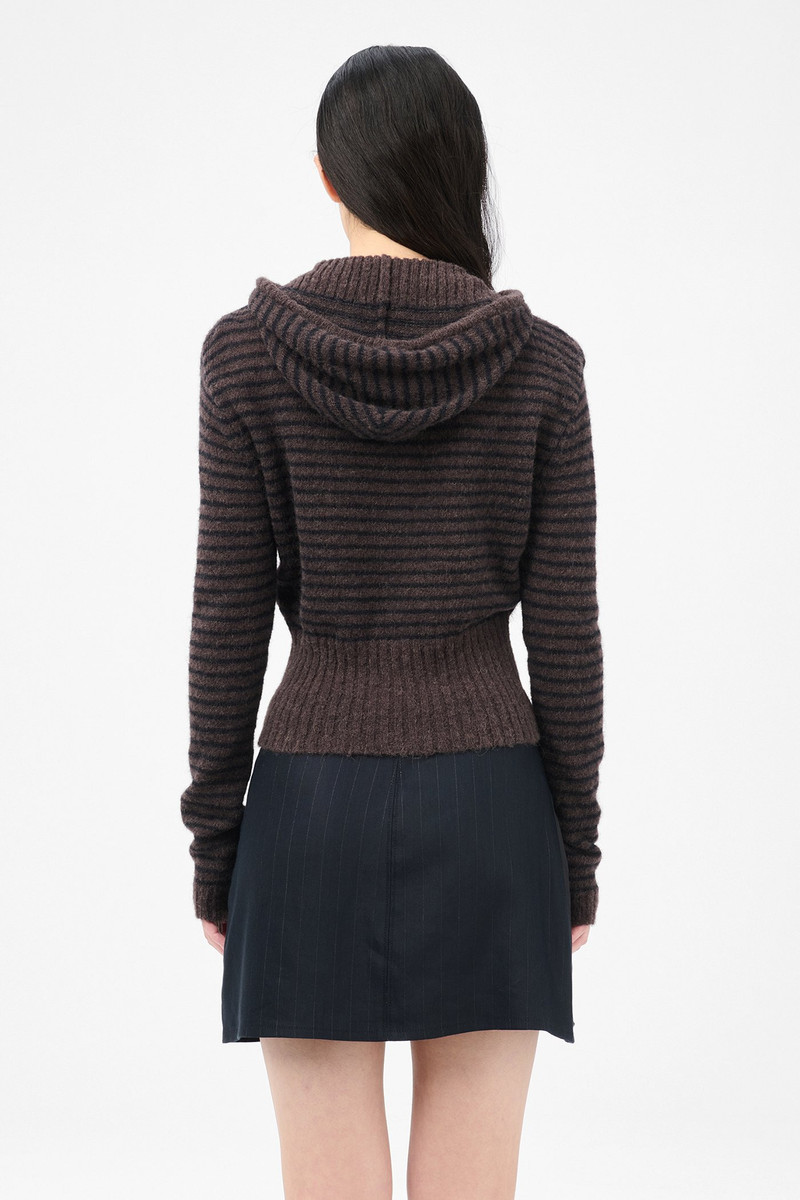 Compact Hood Dirt Stripe Fuzzy Alpaca 6