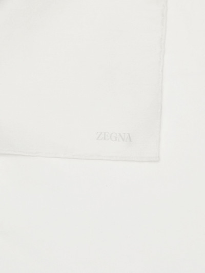 ZEGNA WHITE COTTON AND SILK POCKET SQUARE outlook