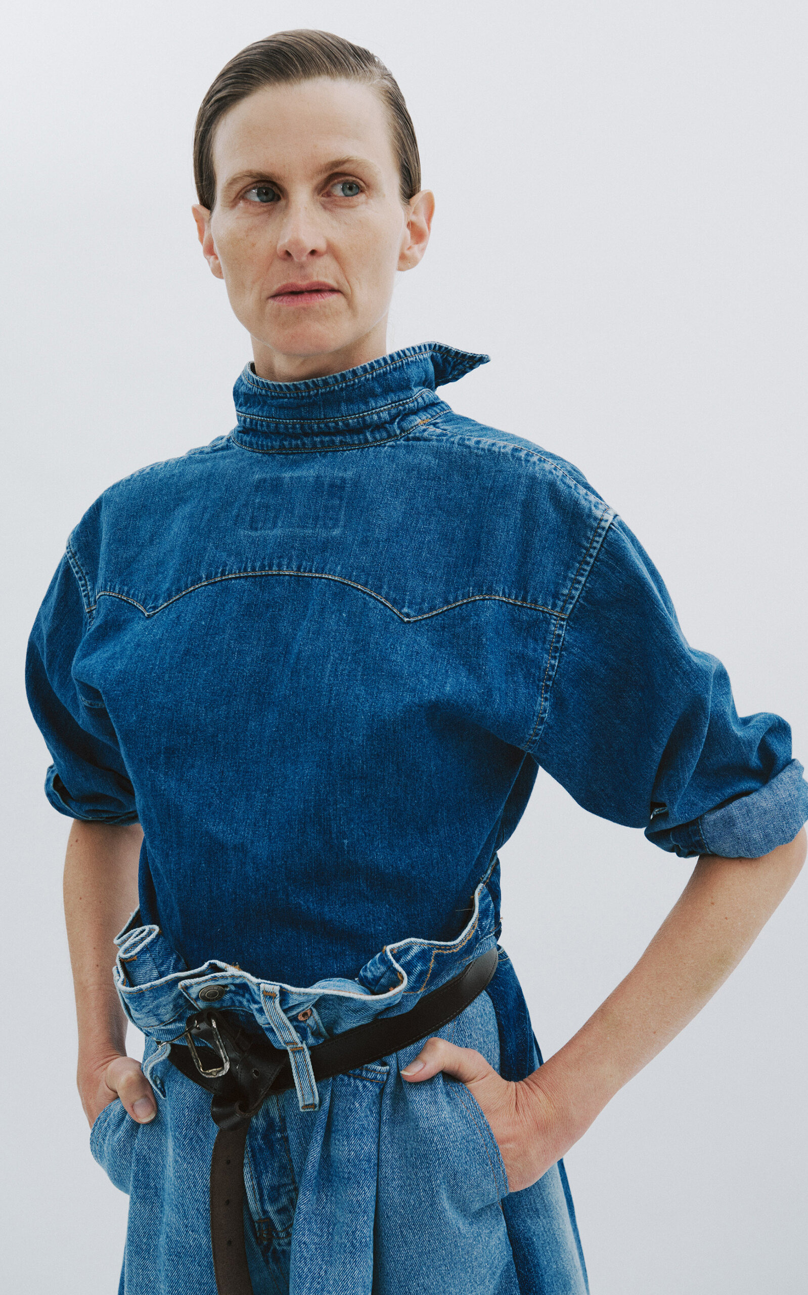 Back To Front Denim Shirt blue - 3