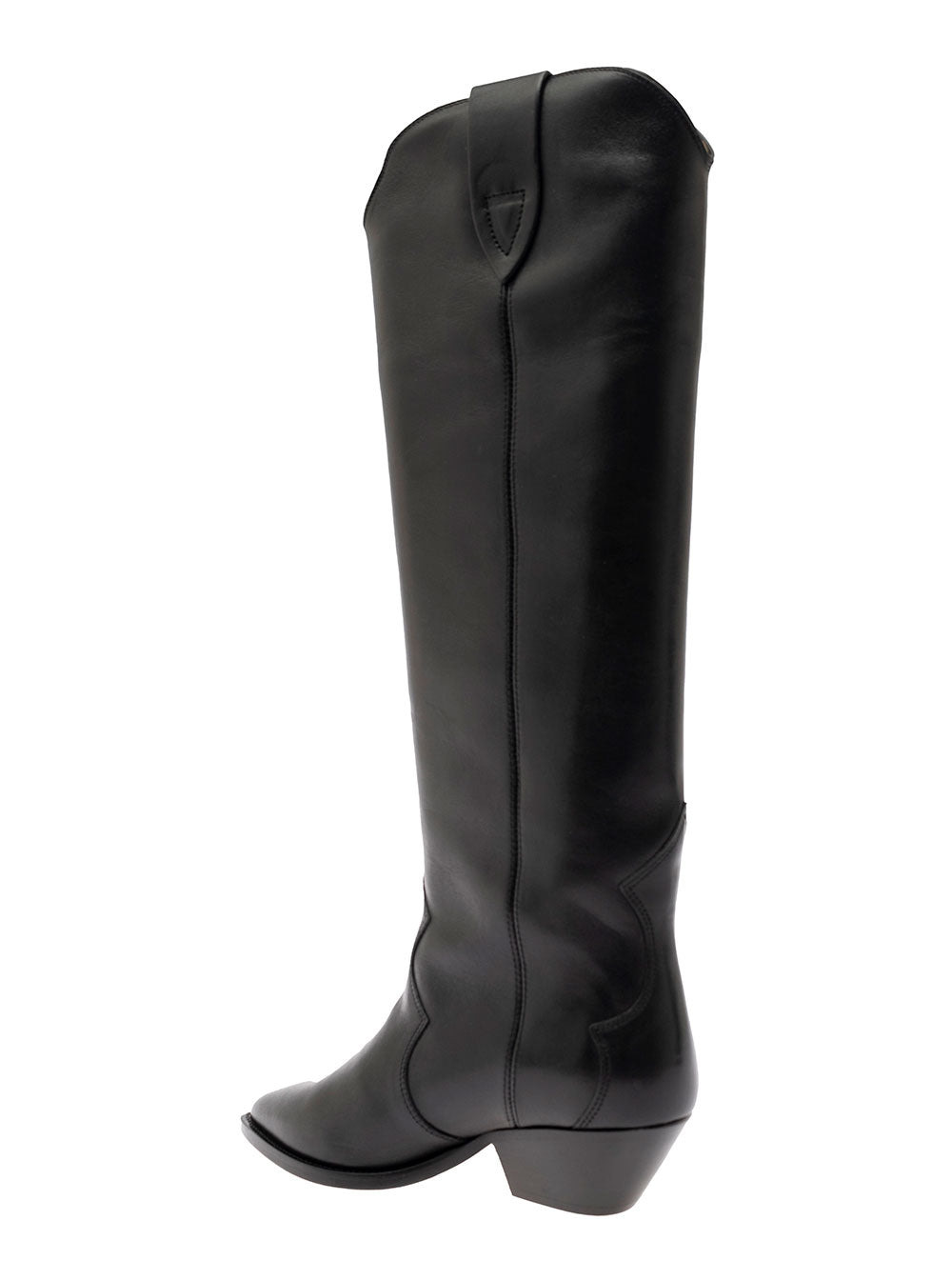 Isabel Marant Women 'Denvee' Black Knee-High Boots With Medium Block Heel In Leather Woman - 3