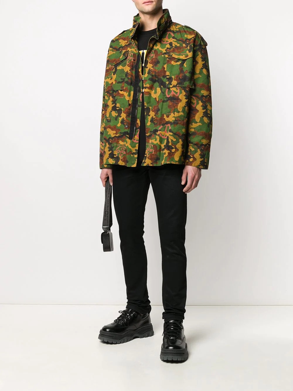 camouflage padded field jacket - 2