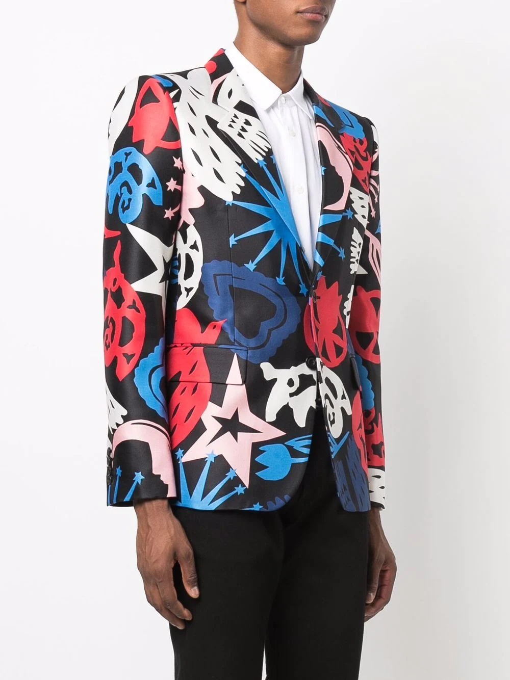 Papercut-print tailored blazer - 3