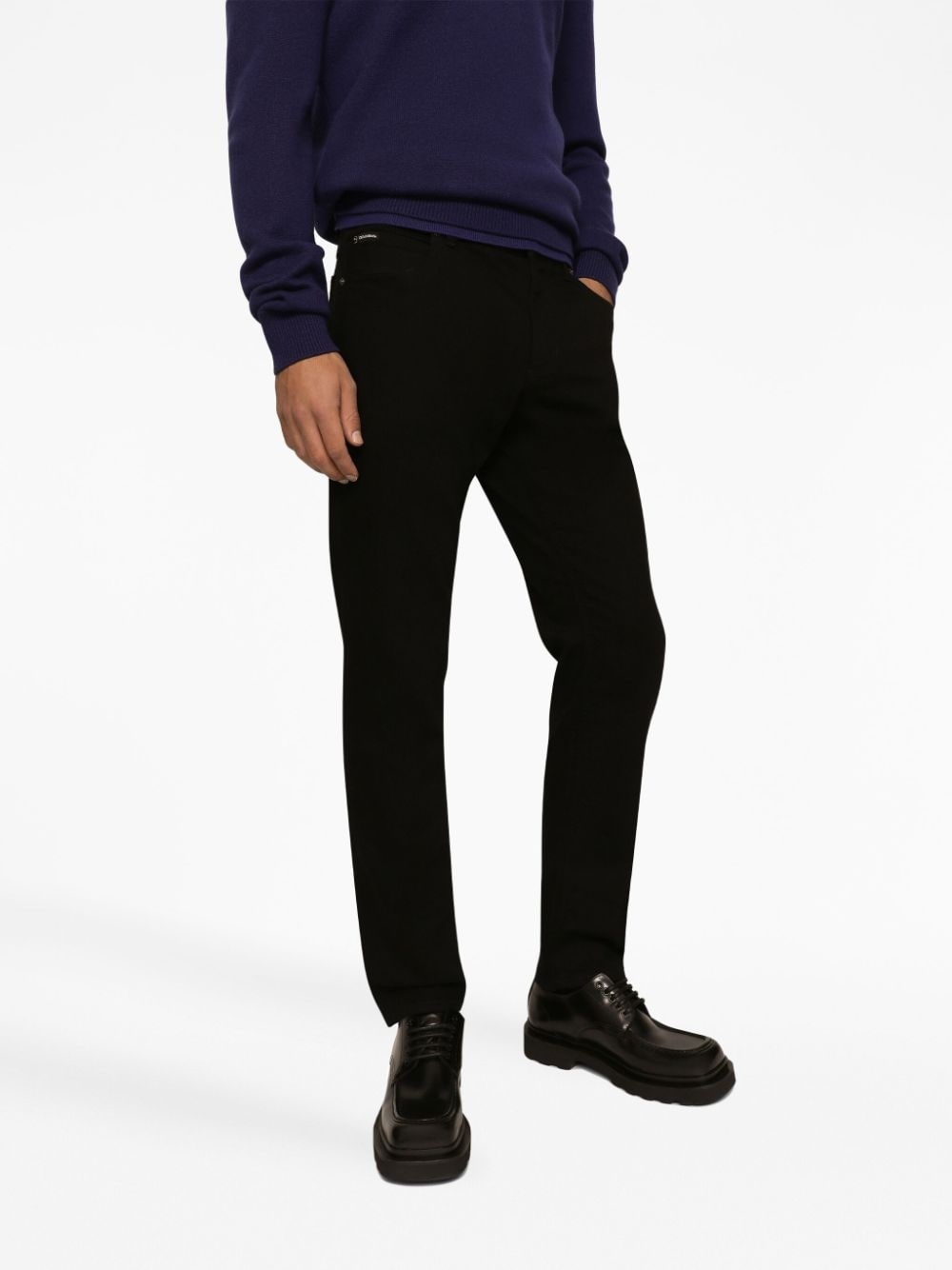 logo-plaque slim-fit jeans - 5