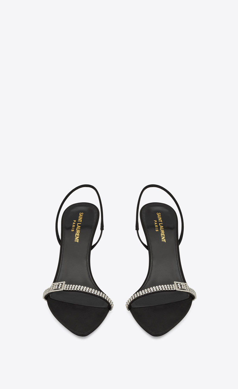 SAINT LAURENT rendez-vous sandals in satin crepe outlook
