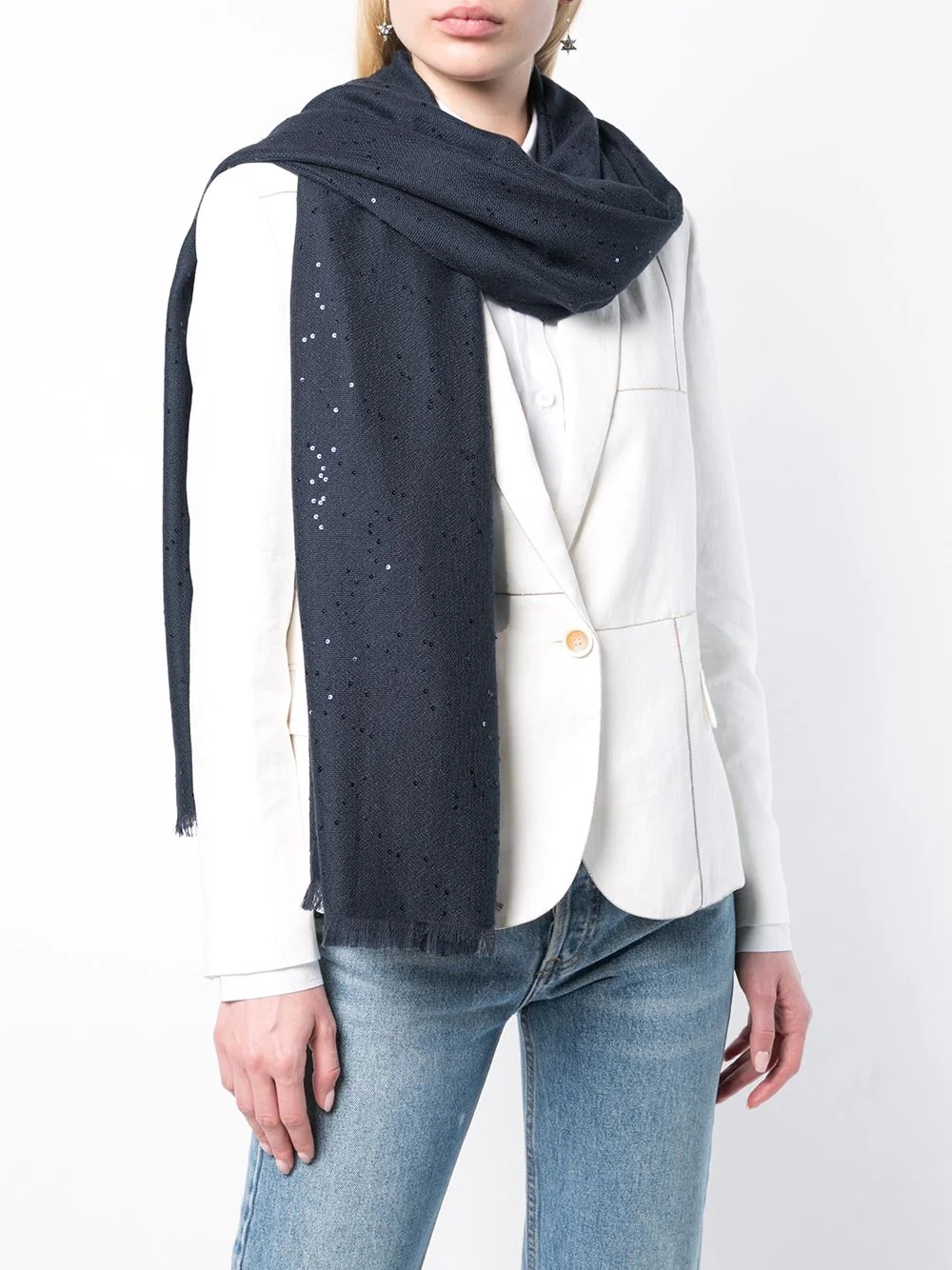 sequin embellished scarf - 2