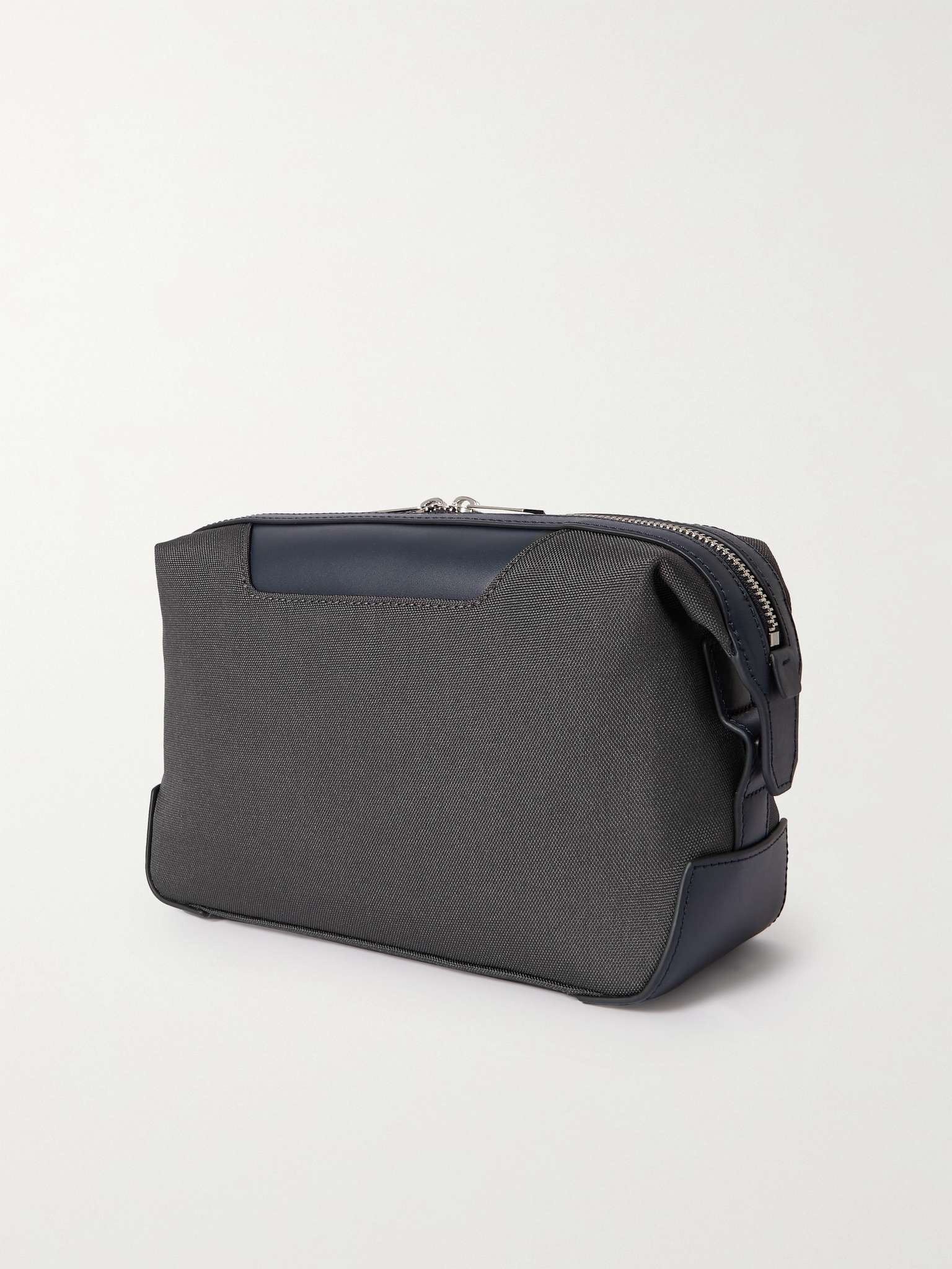 Leather-Trimmed Recycled Canvas Wash Bag - 3