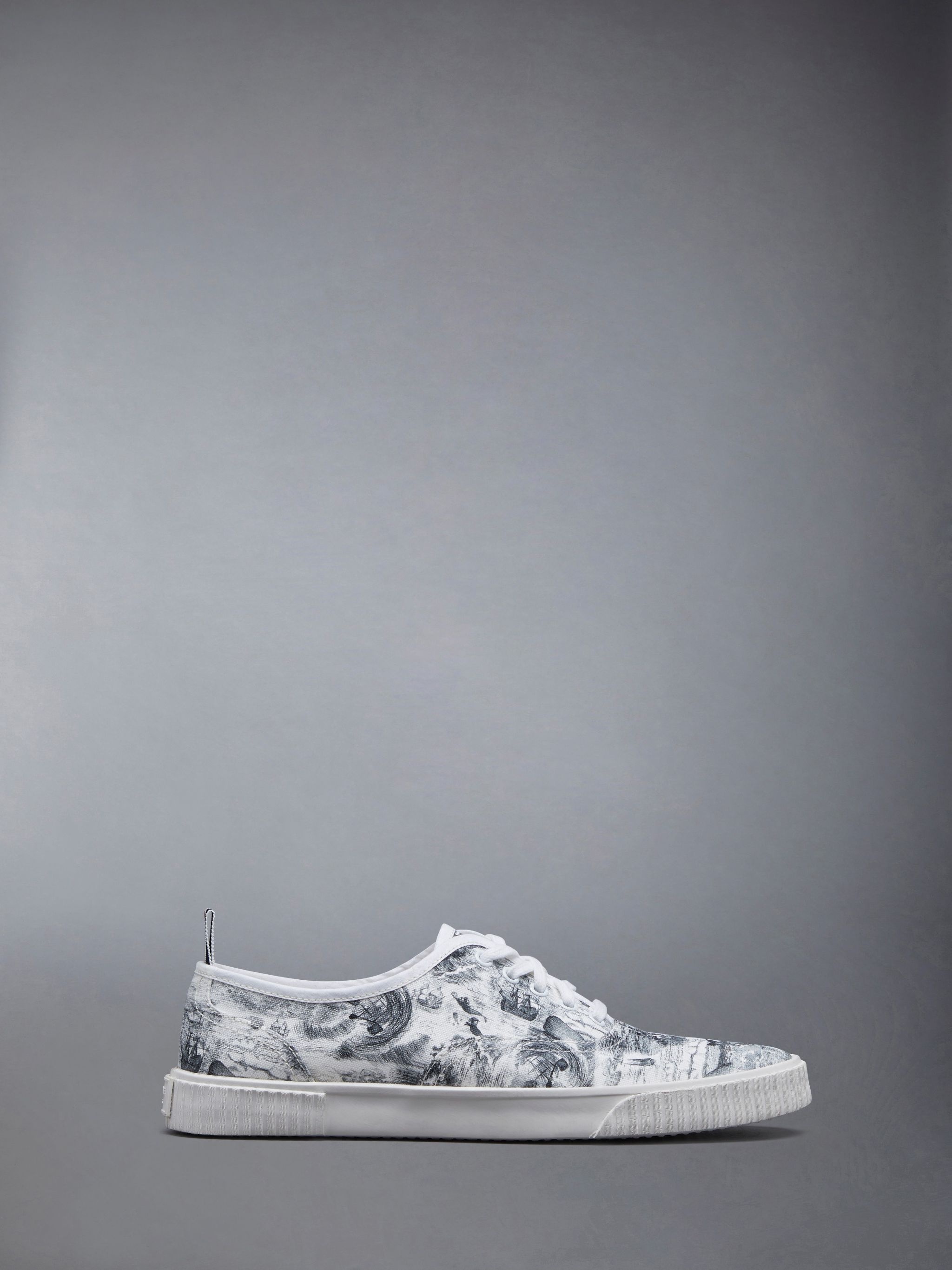 Nautical Toile Canvas Rubber Sole Heritage Trainer - 1