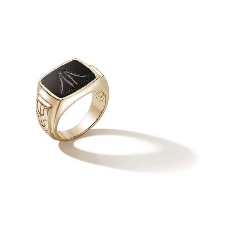 Carved Signet Ring, Gold 3