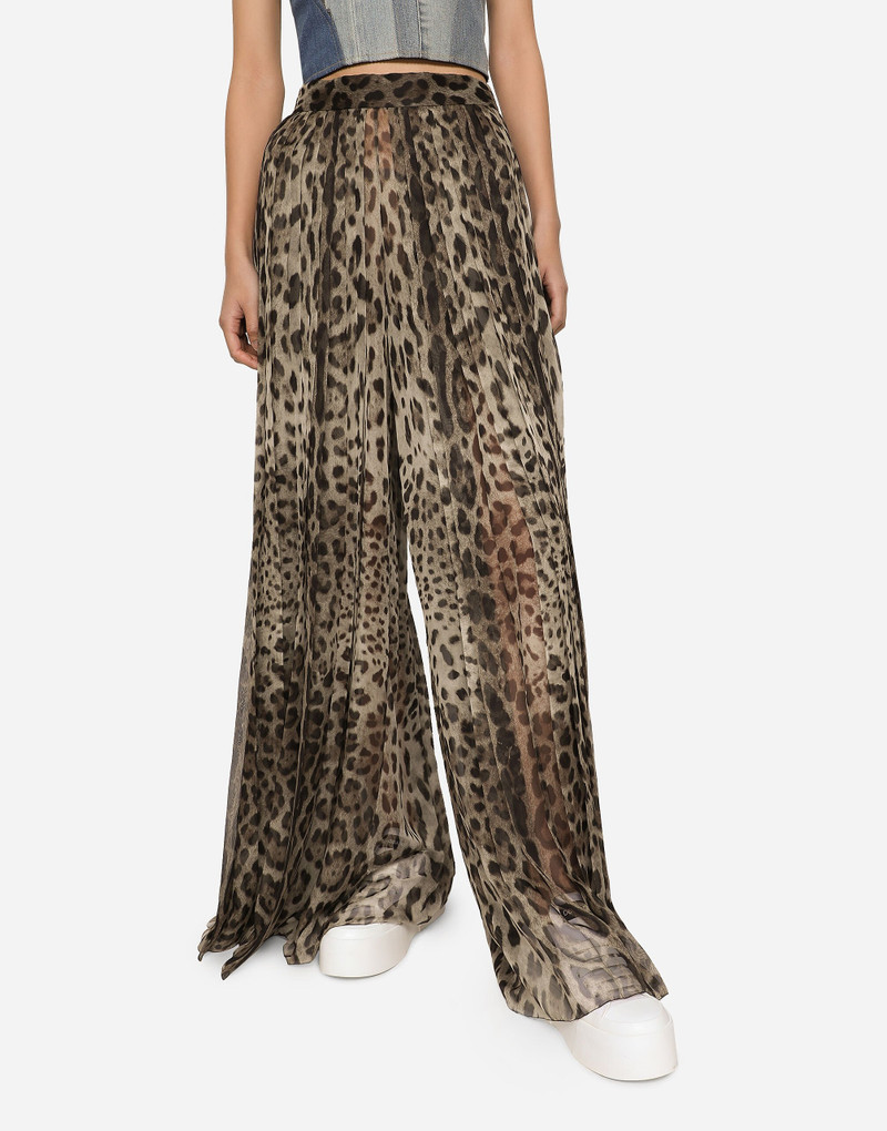 Dolce & Gabbana Leopard-print chiffon culottes outlook