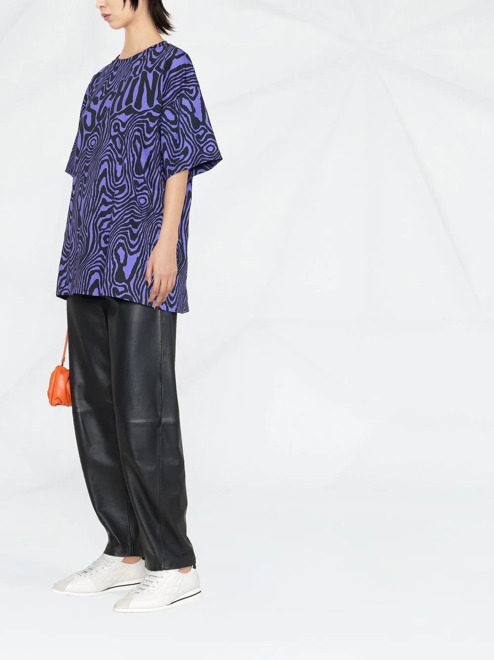 zebra-print round-neck T-shirt - 4