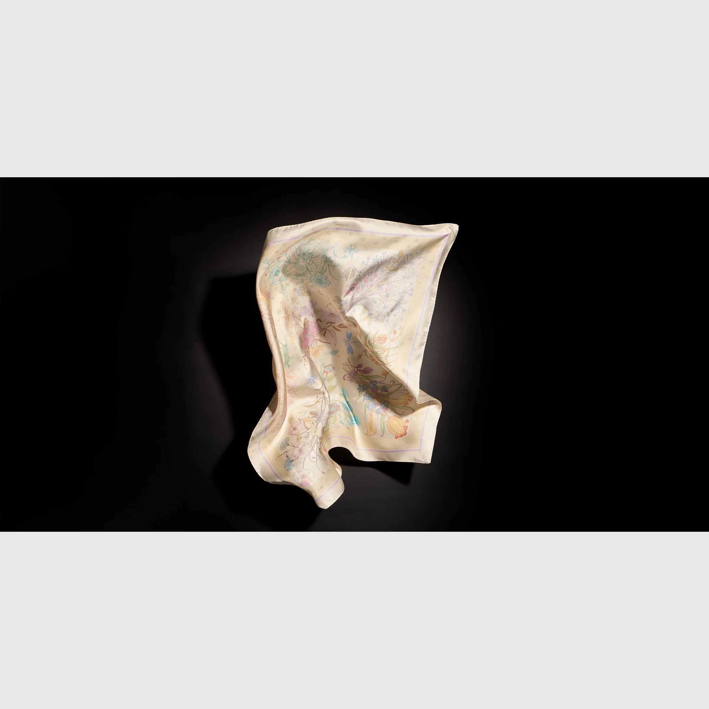Printed Double G silk jacquard carré - 1