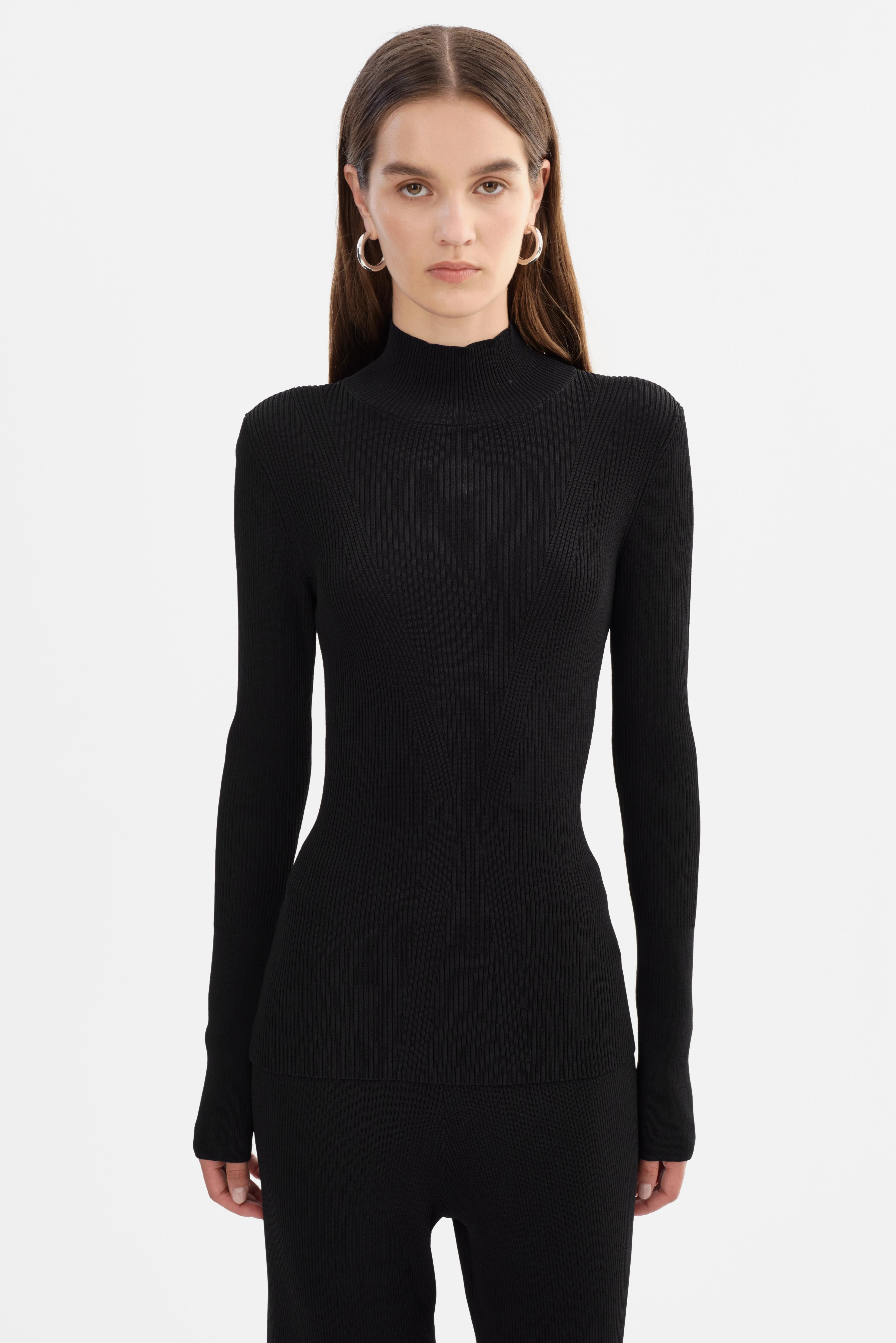 SANDRINE | Long Sleeve Mock Neck Top - 1