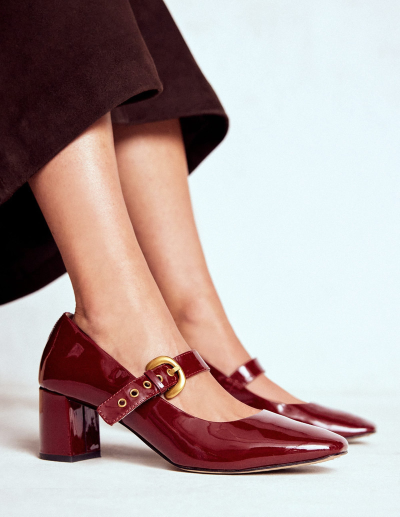 BODEN Heeled Buckle Mary Janes-Oxblood outlook
