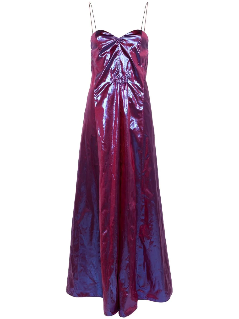 sweetheart-neck lamé gown - 1
