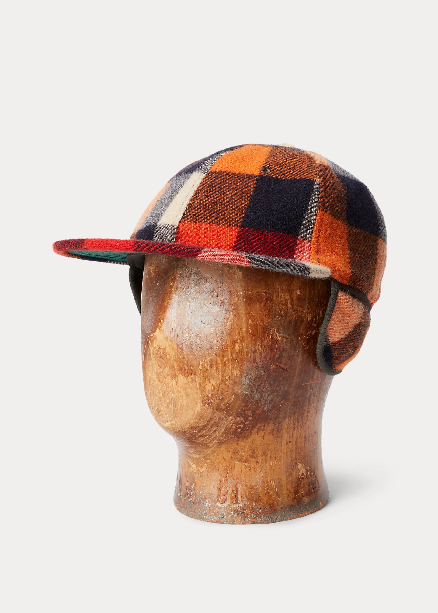 Plaid Wool Earflap Cap - 1