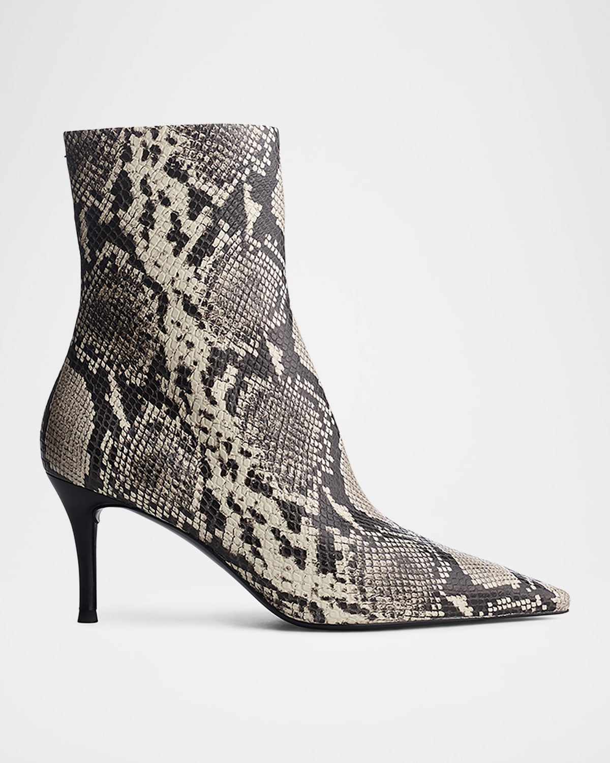 Mercer Snake-Embossed Leather Ankle Boots - 1