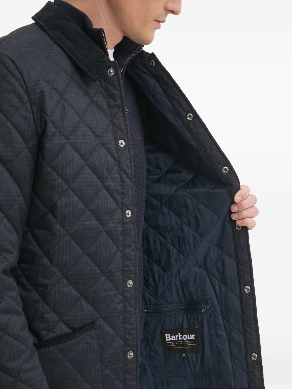 diamond-quilted padded jacket - 3