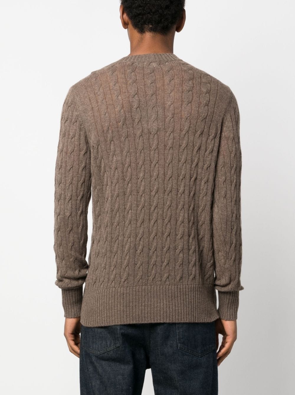 logo-embroidered cashmere jumper - 4
