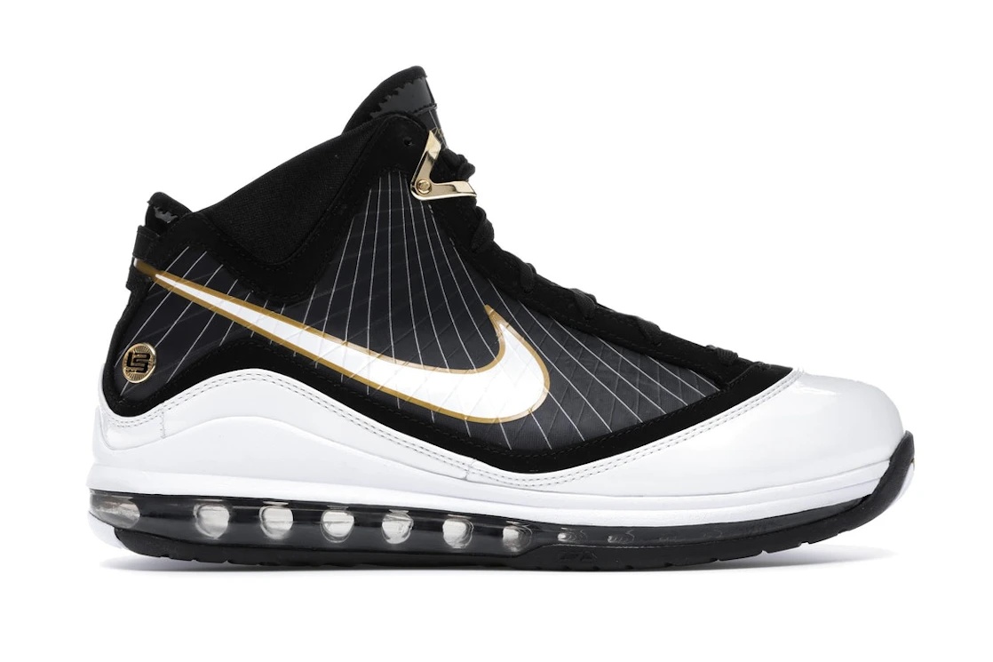 Nike LeBron 7 Black/White-Metallic Gold - 1