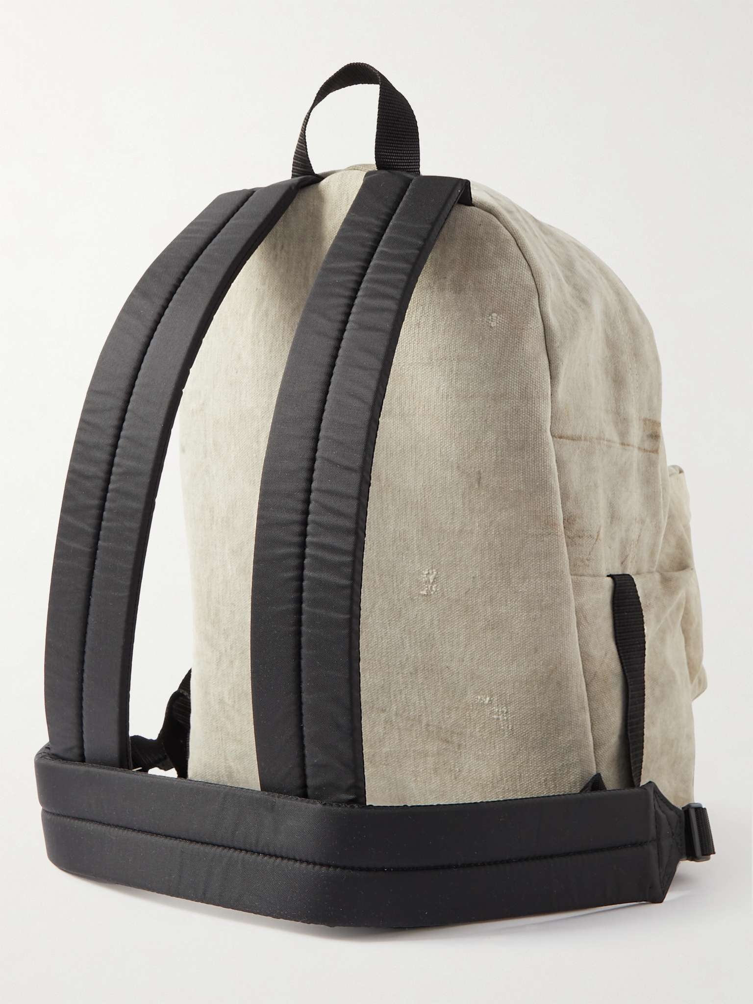 Logo-Appliquéd Distressed Cotton-Canvas Backpack - 4