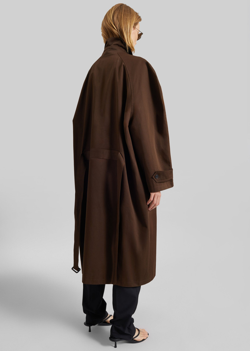 Malmedy Oversized Long Coat - Brown 6