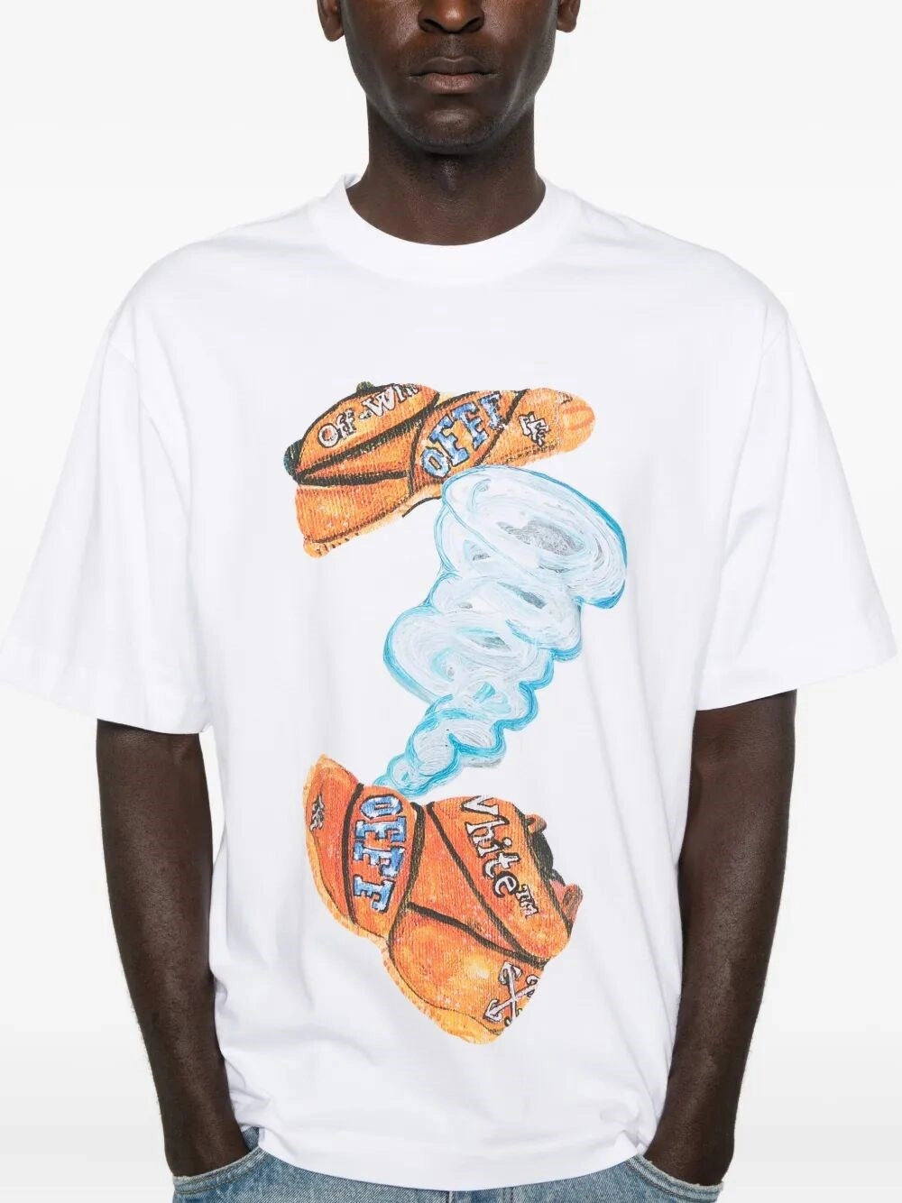 Off White Men `Shimada Diag Skate` Short Sleeve T-Shirt - 4